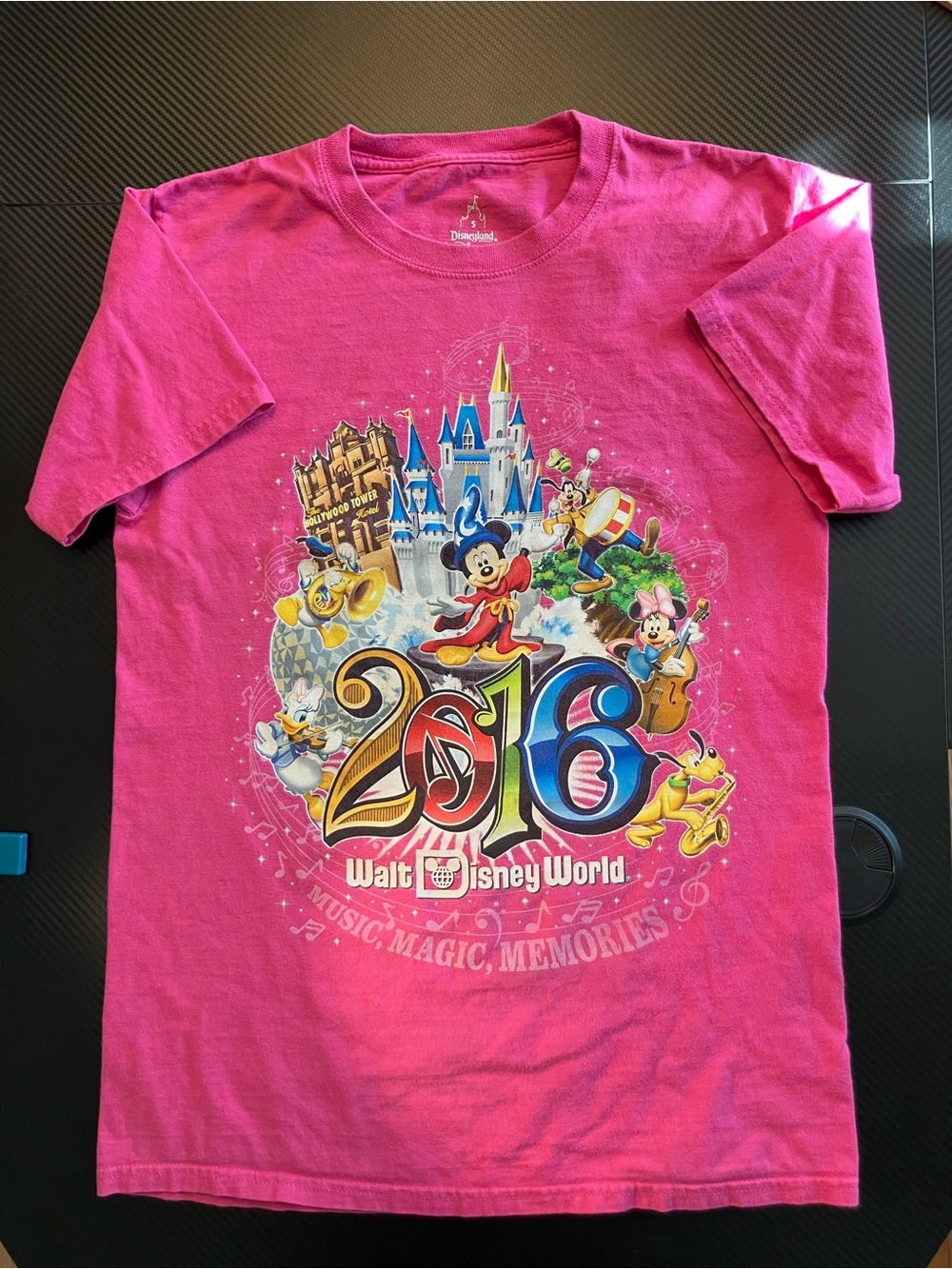 Hanes Pink Kids' 2016 Graphic Tee with Colorful Castle and Characters